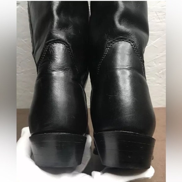 Vintage Wrangler Women's Riding Boots Black Brown Leather Size 8.5M Made in USA - Picture 11 of 16